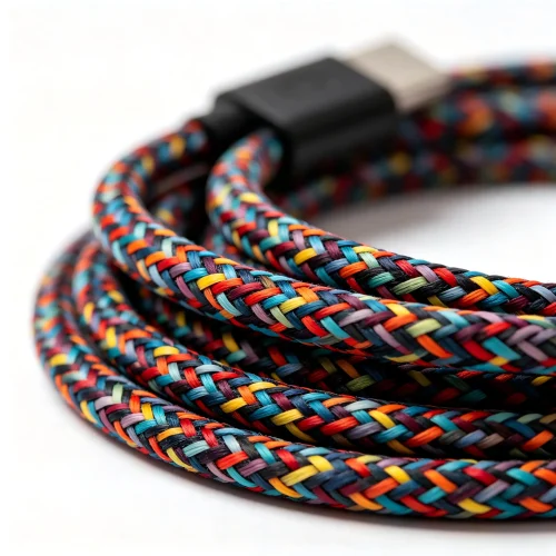 Multicolor Custom Braided Mechanical Keyboard Cable - Coi...