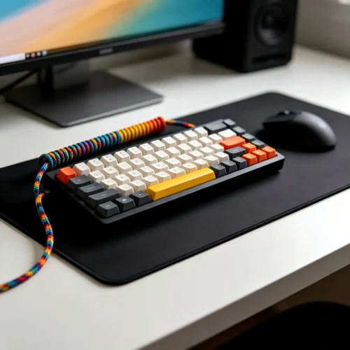 Multicolor Custom Braided Mechanical Keyboard Cable - Coi...