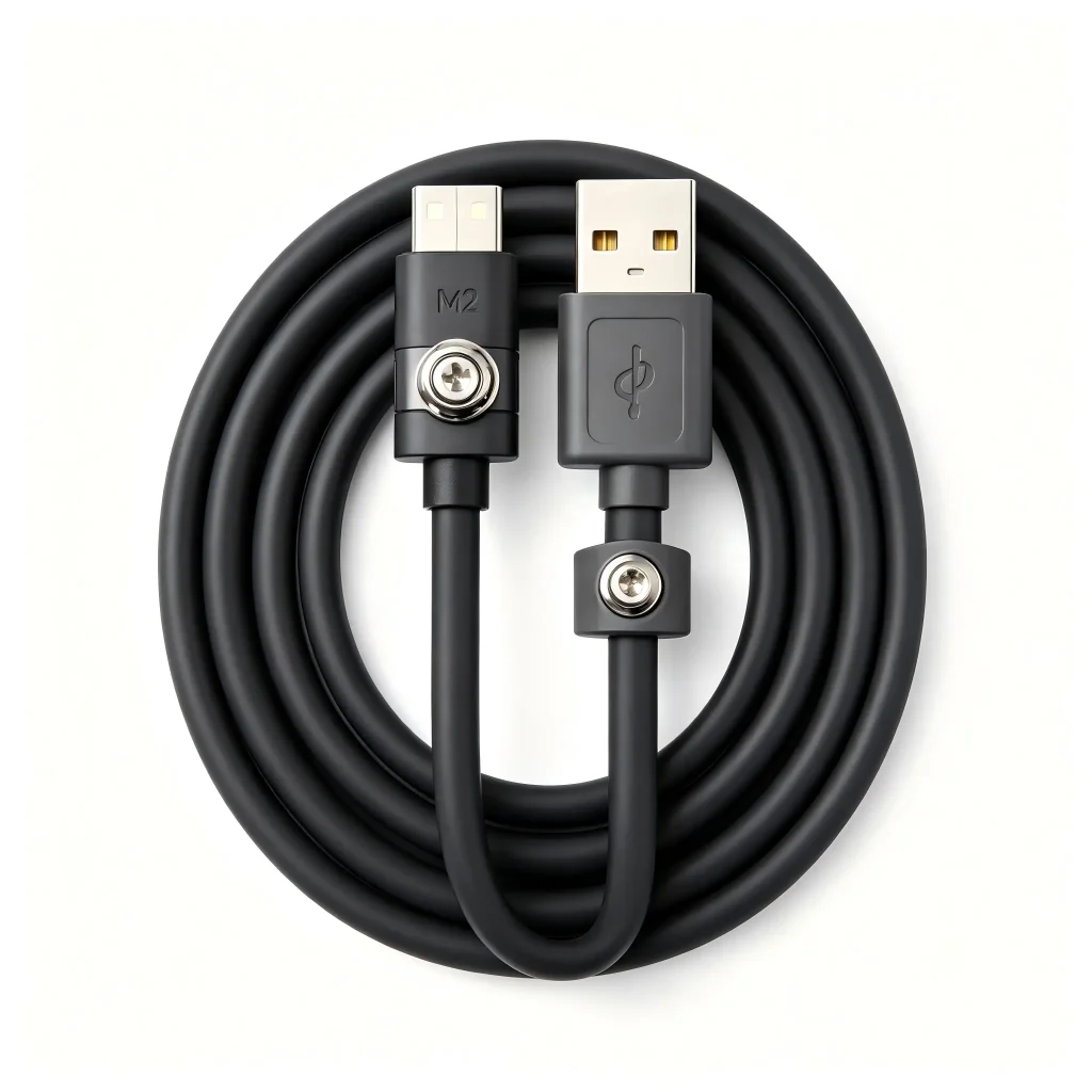 Screw Lock Lockable USB-B Cable - Lockable Screw Fixed Ca...