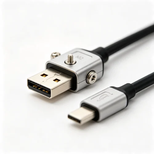 Screw Lock Lockable USB-B Cable - Lockable Screw Fixed Ca...