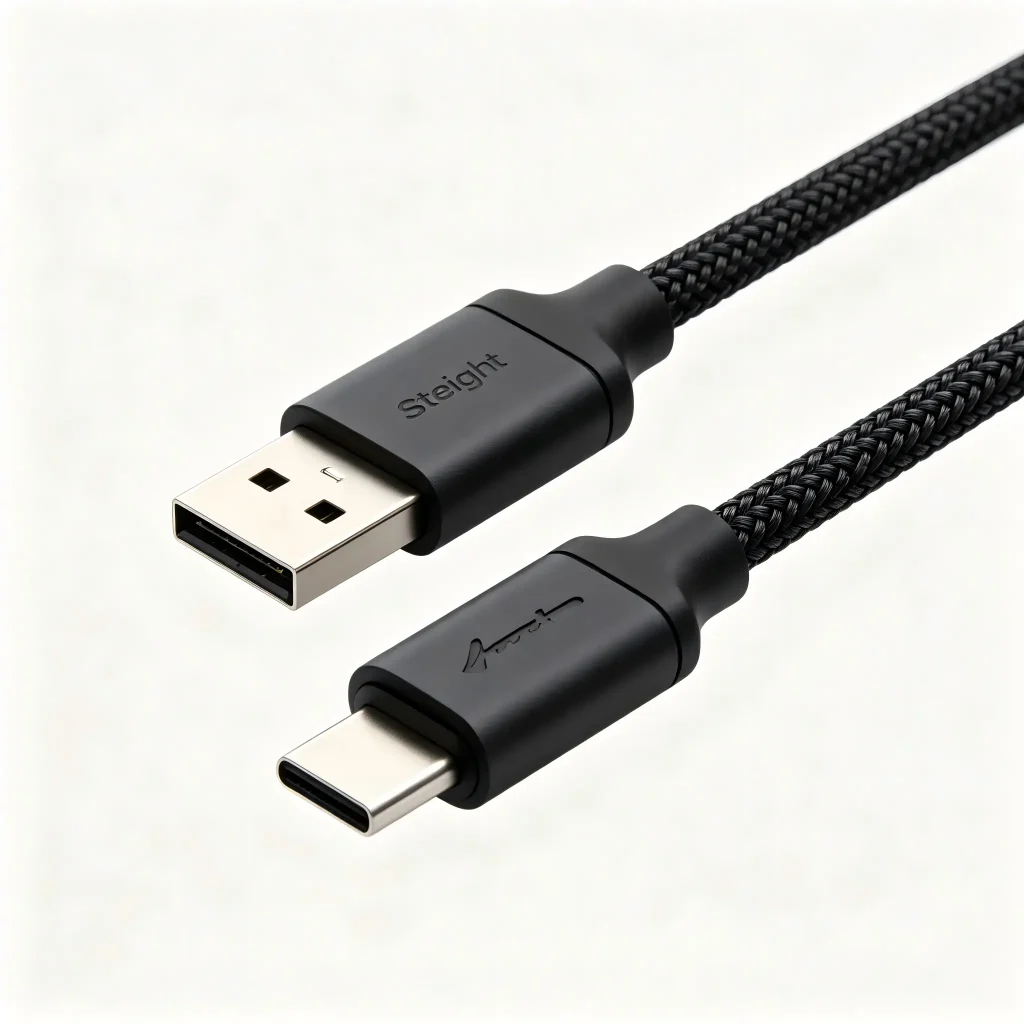straight braided USB-C keyboard cable - Coiled Aviation K...