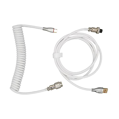 Collection of custom coiled mechanical keyboard cable assemblies from a Shenzhen custom cable manufacturer